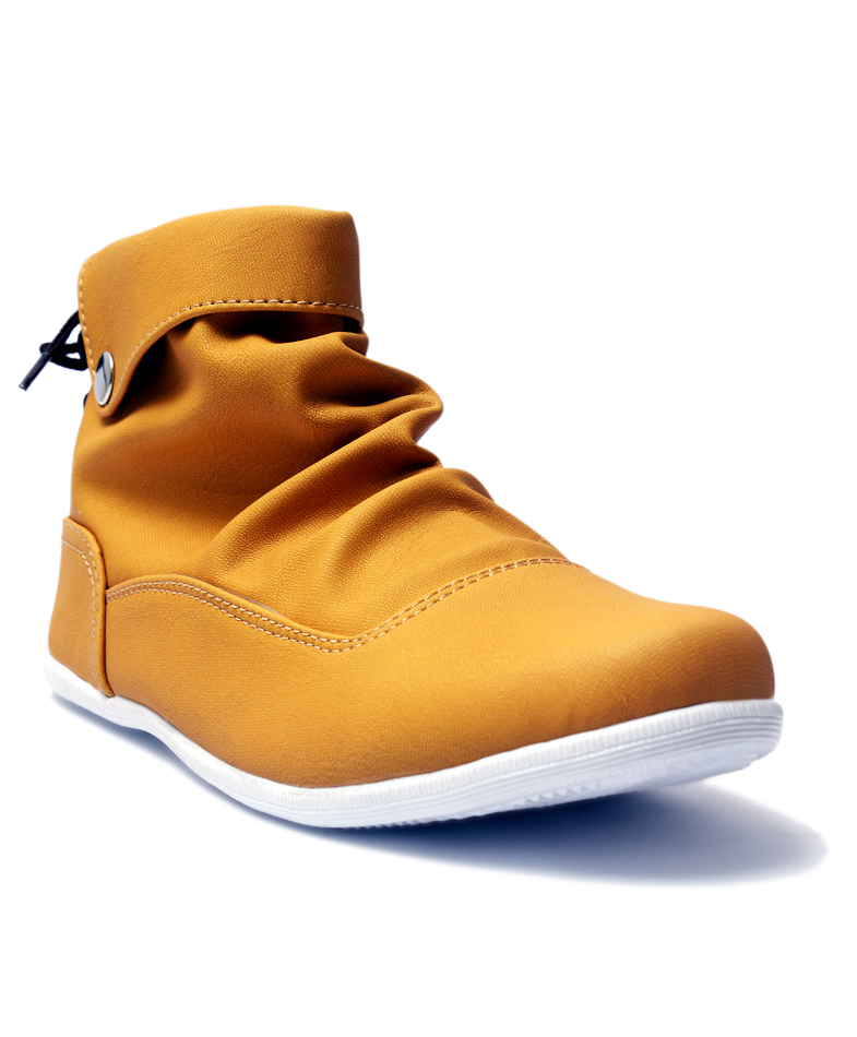 1 Golden Yellow Back Laces Casual Shoes in Pakistan